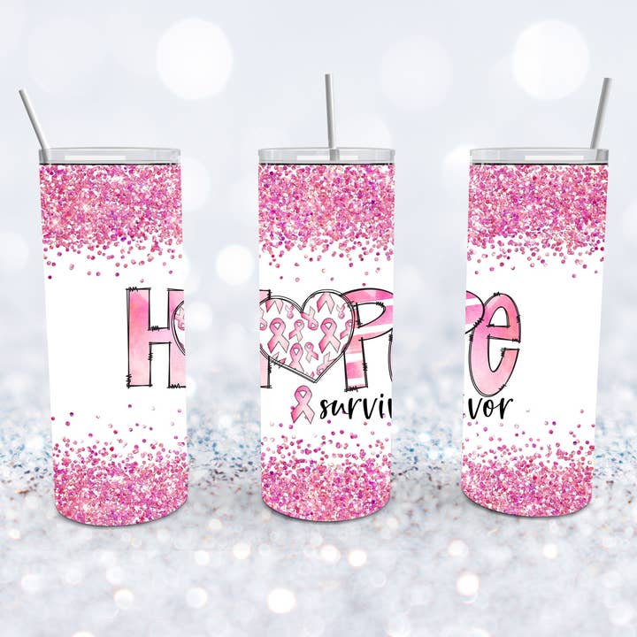 Pink Ribbon Hope Survivor Tumbler for wholesale by Beyond Bayside