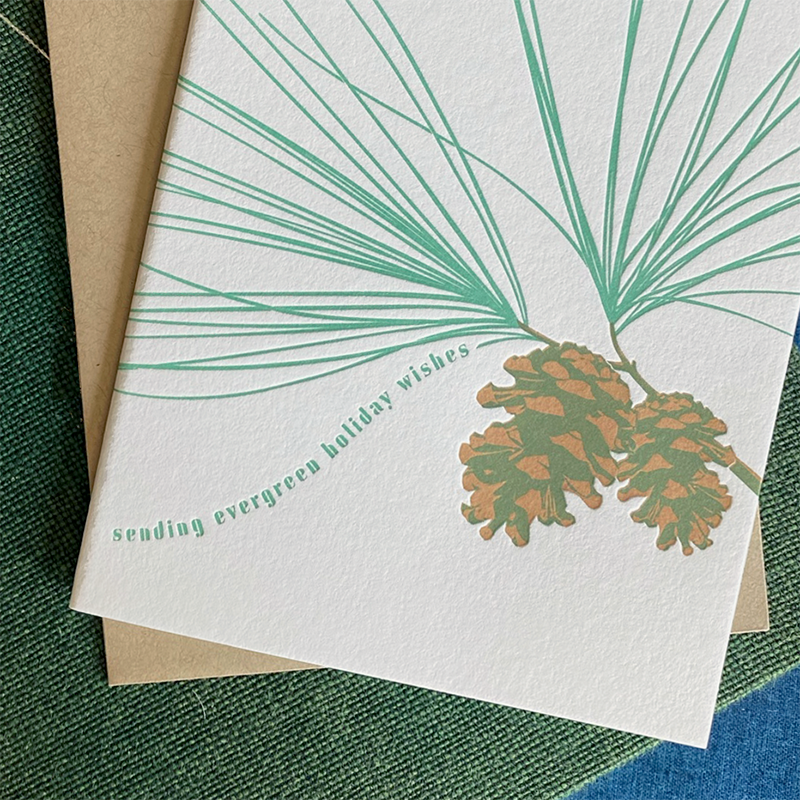 Navy Midnight Press - Wholesale Season's Greetings Card - Evergreen Holiday Card2