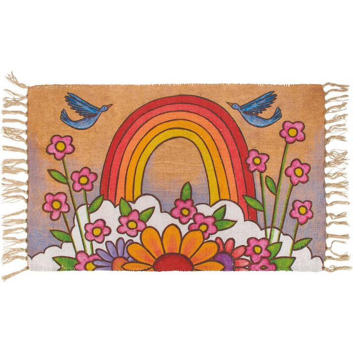 Primitives by Kathy - Wholesale Area Rug - Rainbow And Flowers Rug