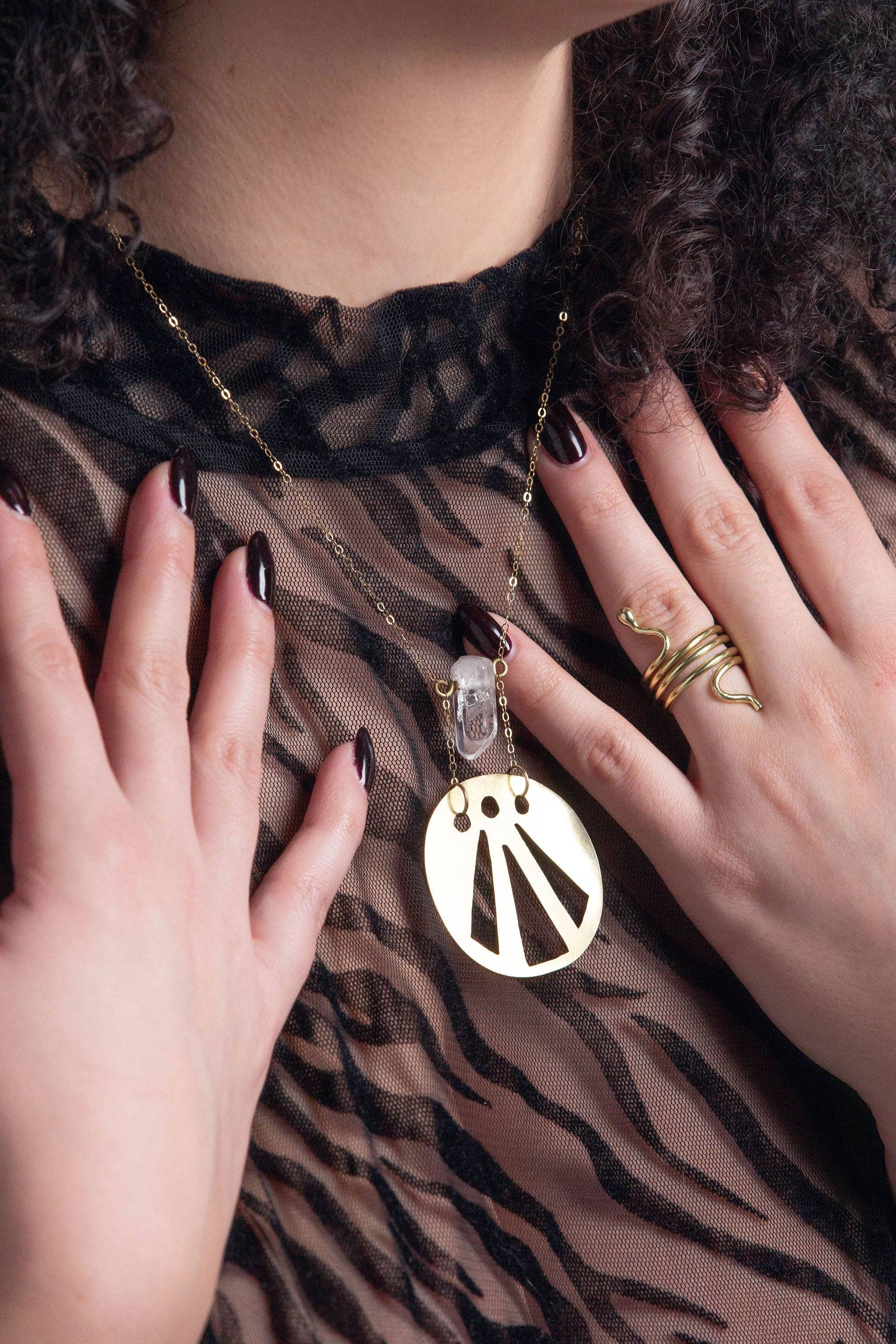 Luni Style – Großhandel Kette mit Anhänger/Charm – Awen Symbol Halskette*3