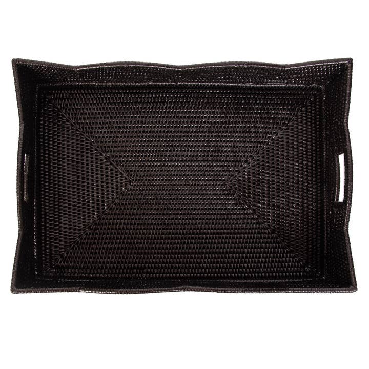 Artifacts Trading Company - Wholesale Decorative Tray - Rattan Tray – Rectangular Scallop Design2