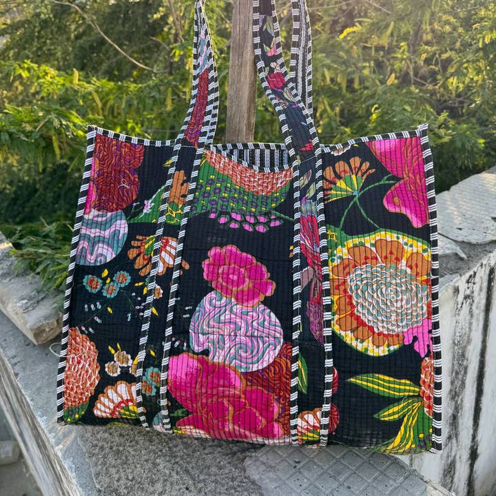 GYPSY STUDIO - Wholesale Shoulder Bag - Women's - Tropicana Cotton Block Print Bag Quilted Women Shoulder Bags0