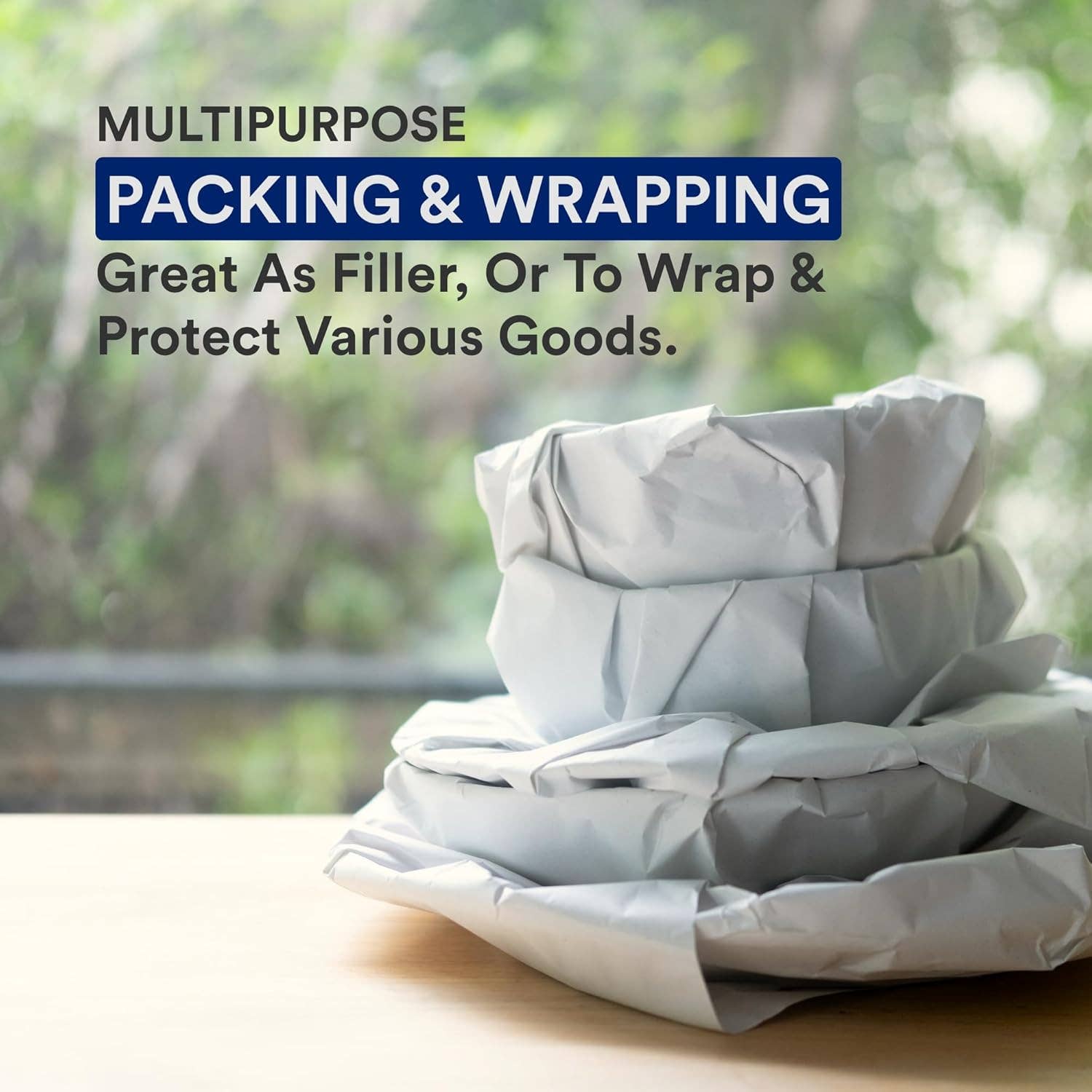 UTN LLC - Wholesale Wrapping Paper Roll - Packing Paper Roll – 1440' x 15", White Newsprint, Bulk1