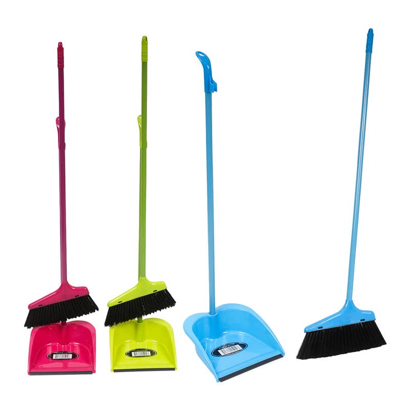 Deluxe Import Trading - Wholesale Broom - 38'' Broom & Dust Pan Set #13750