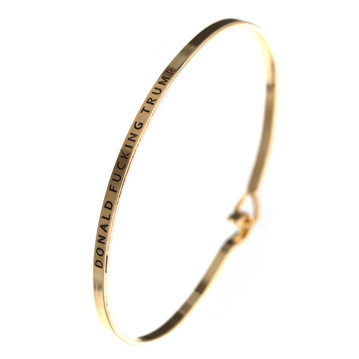0011 PREMIERE - Wholesale Cuff Bracelet - FR5776 DONALD FUCKING TRUMP_3mm Message Bangle 1