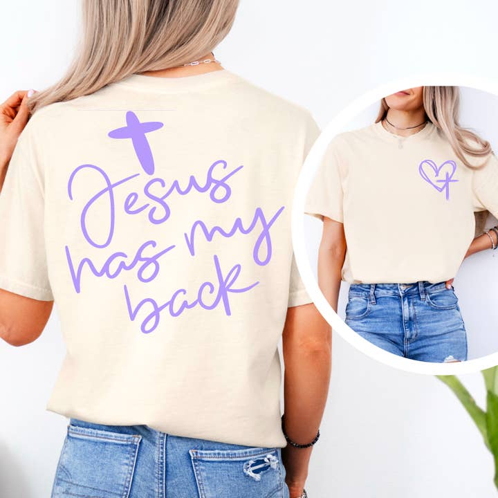 Shoppe SHC - Vente T-shirt à imprimés – femme - T-shirt graphique "Jésus me soutient" | Comfort Colors2