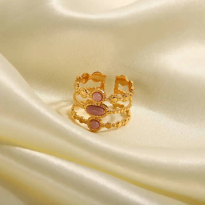 Huis Van Merken - Wholesale Cocktail/Statement Ring - 18K Gold Plated Spiked Ring - Stainless Steel Gift Jewelry3