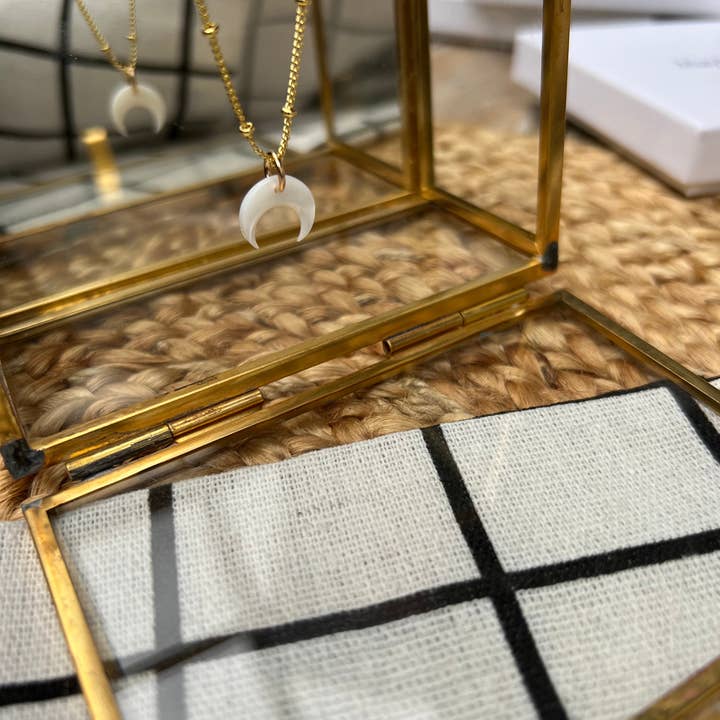 Mother of Pearl Crescent Necklace for wholesale by Maybe Max