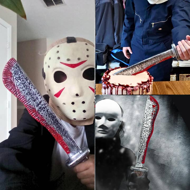 4E's Novelty - Wholesale Costume - Kids - 17’’ Fake Bloody Machete - Large Plastic Knife with Fake Blood, Halloween Costume Accessory6