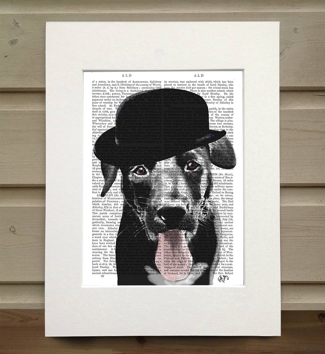 FabFunky Ltd - Wholesale Art Print - Black Labrador in Bowler Hat, Dog Book Print / Art Print0
