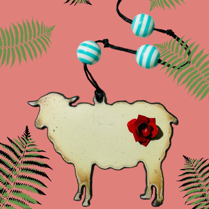 Får ornament haven mobil Farm gave genbruge housewarming for engroshandel hos Iron Jewel