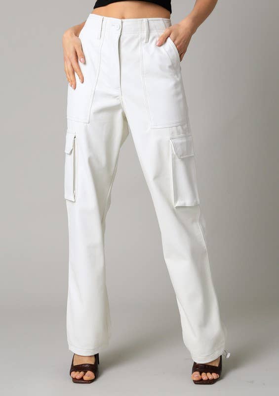 Olivaceous - Wholesale Pants - Women's - Kaelyn Pu Parachute Pants9