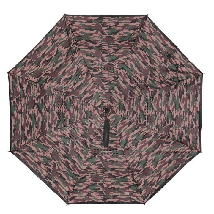 Selini New York - Wholesale Umbrella - Unisex - Camouflage Reverse Open Inverted Umbrella -IUM18093-BK