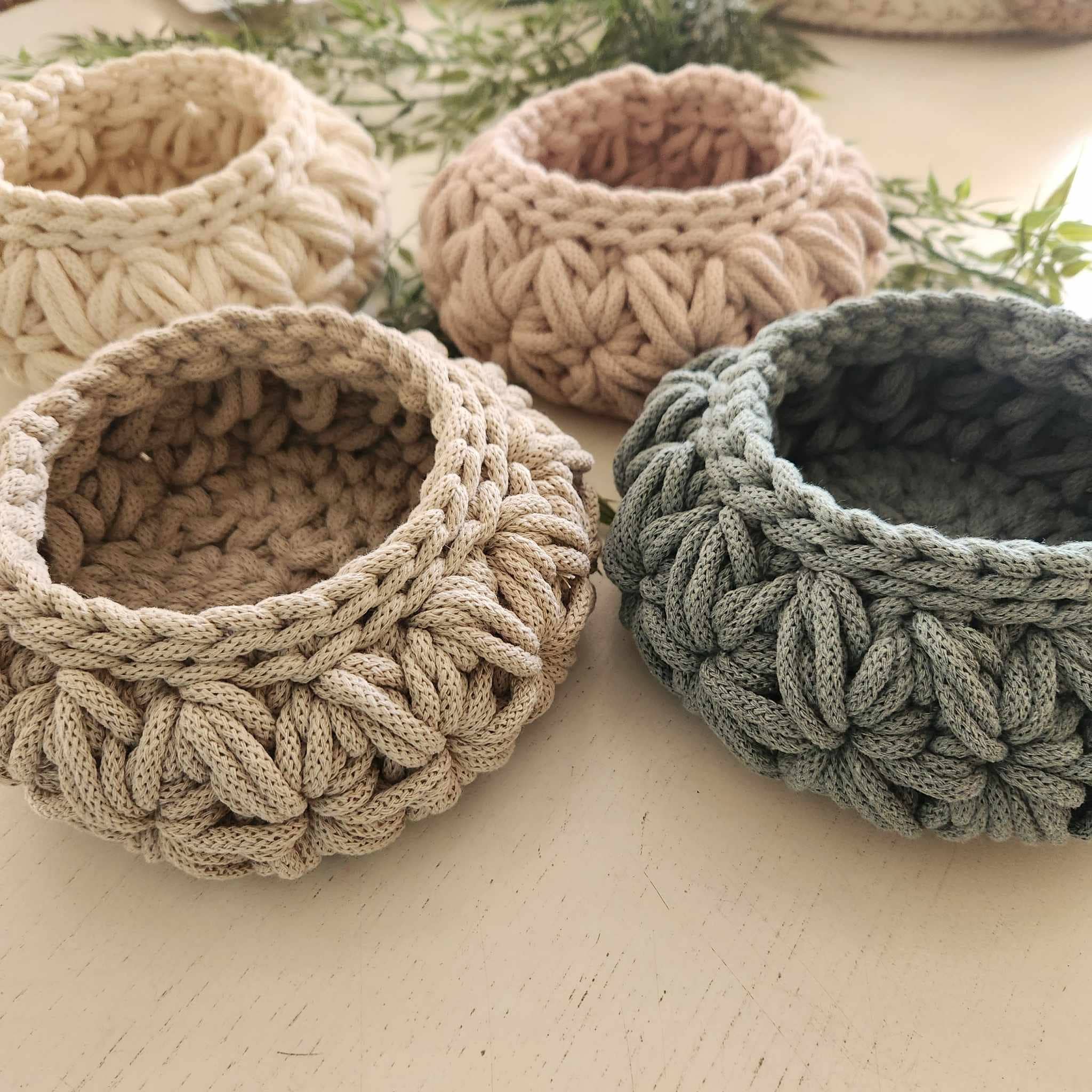 Naturalmarjory - Venta al por mayor Cestas - Canasta de crochet con patrón floral9