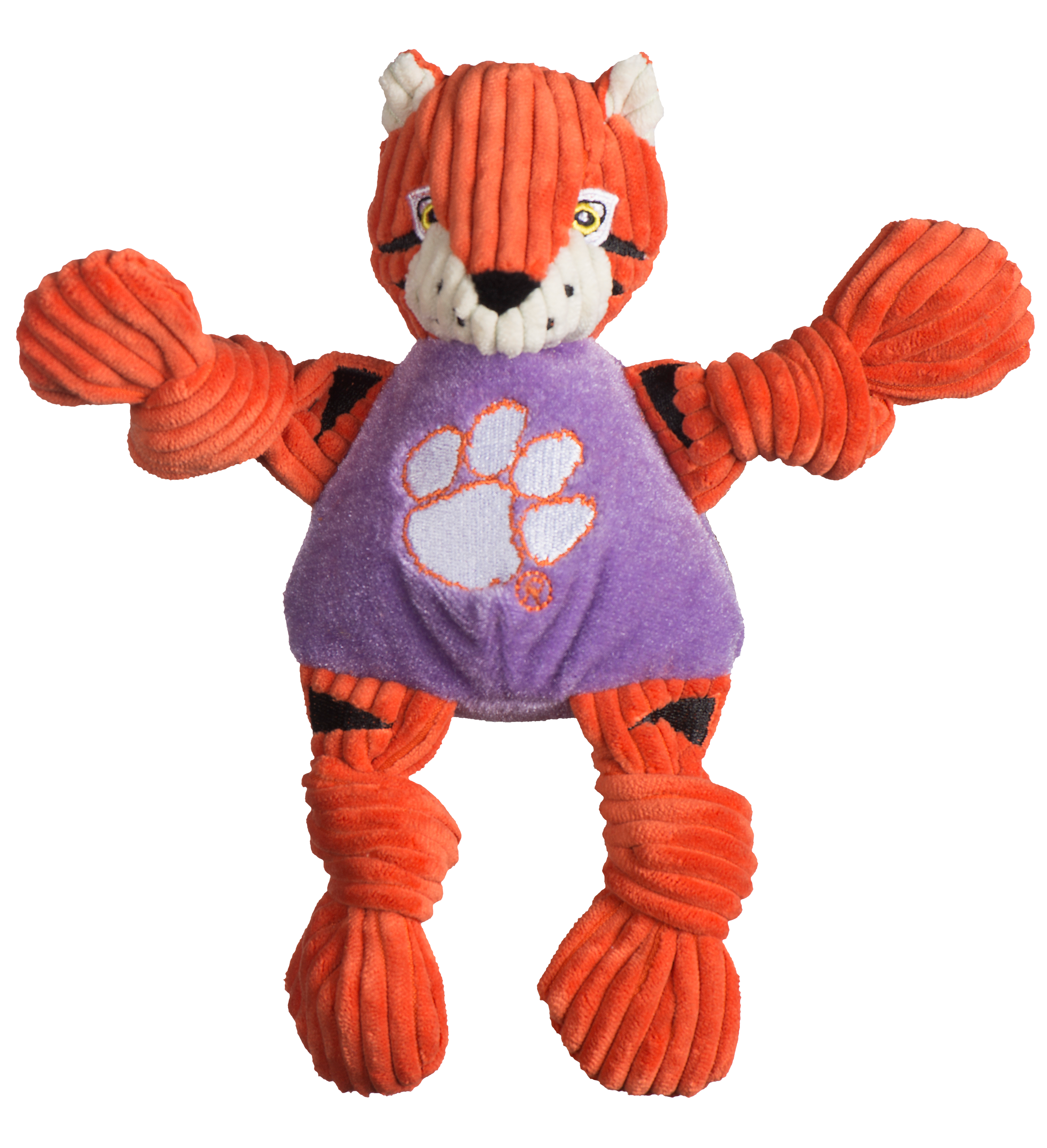 HuggleGroup - Wholesale Pet Plush Toy - Dog - Clemson University, The Tiger Knottie® Plush Dog Toy0
