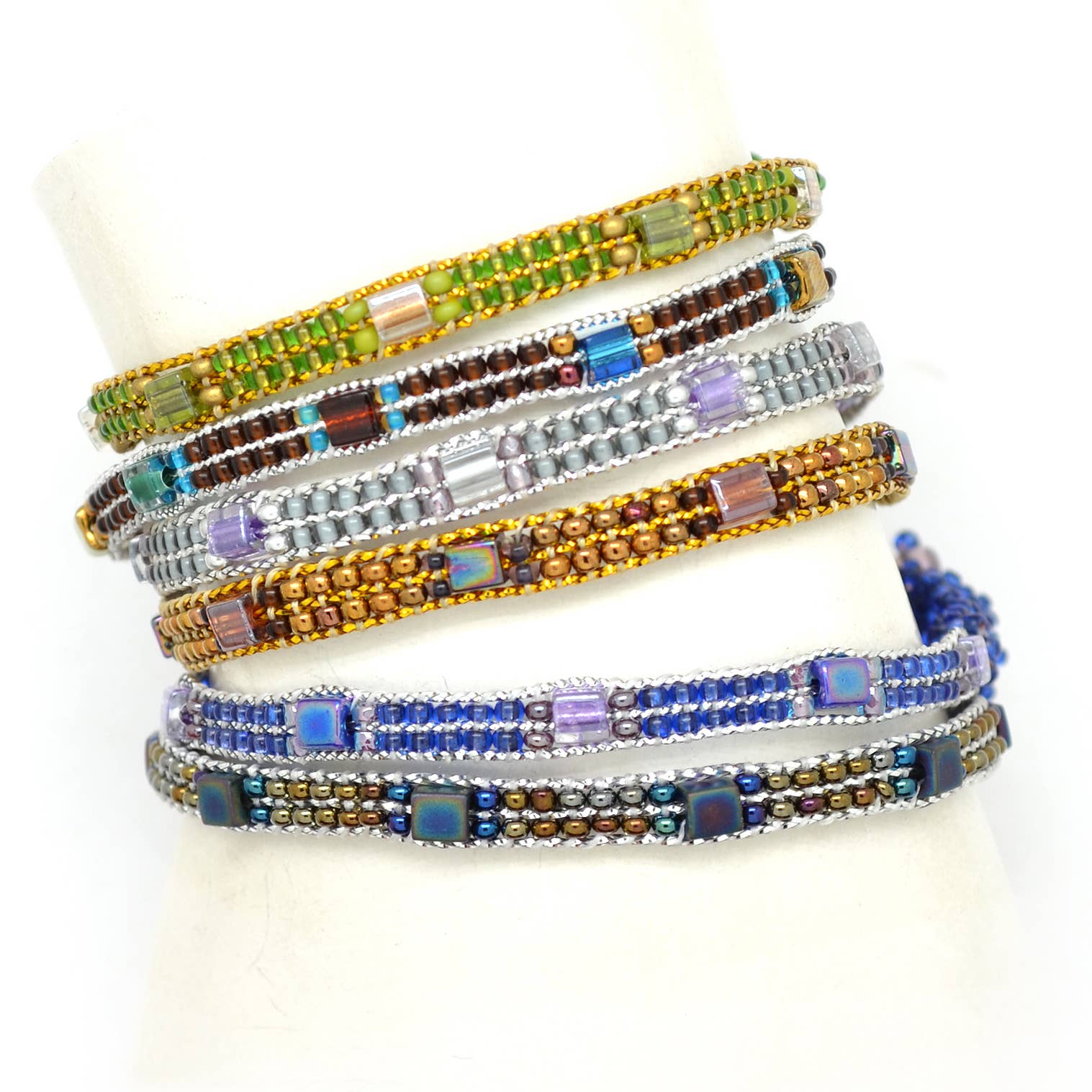 Dunitz & Company - Wholesale Beaded Bracelet - Skinny Metallic Glass Bead Bracelets - Handmade1