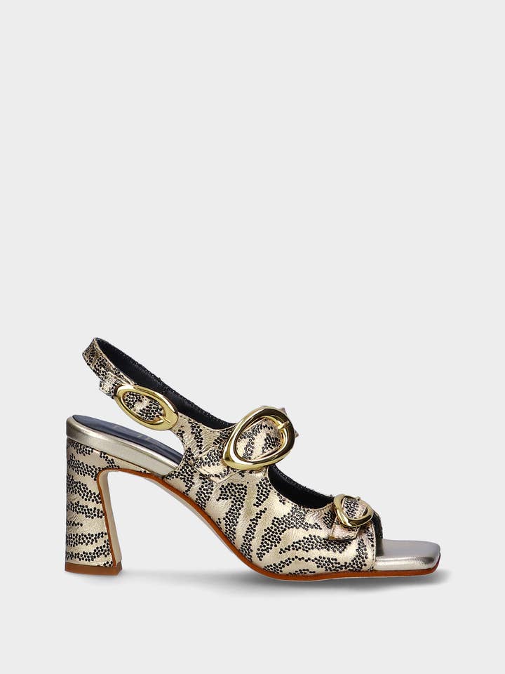 Sandália Dourada Hoher Absatz Catarina 22 für den Großhandel von MLV Portuguese Shoes