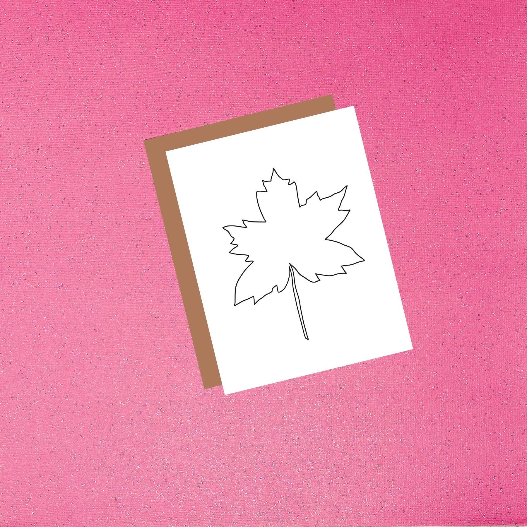 Tiffany Ascensio Designs | Watercolor Greeting Cards - Wholesale Everyday Greeting Card - Color Your Own Card - Leaf Coloring Card0