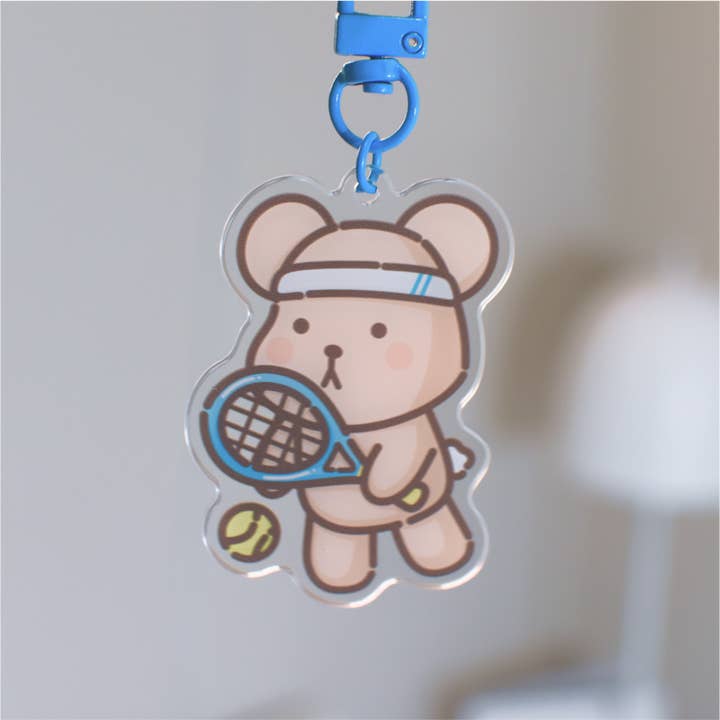 Tennis Taro Acrylic Keychain for wholesale by Wonki Studios