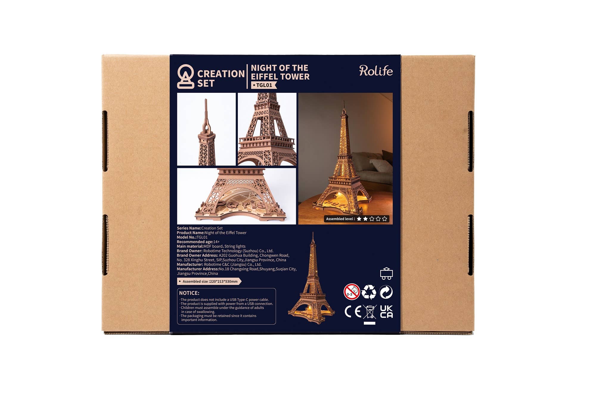 Robotime - Wholesale DIY Craft Kit - TGL01 Rolife Eiffel Tower DIY 3D Puzzle4