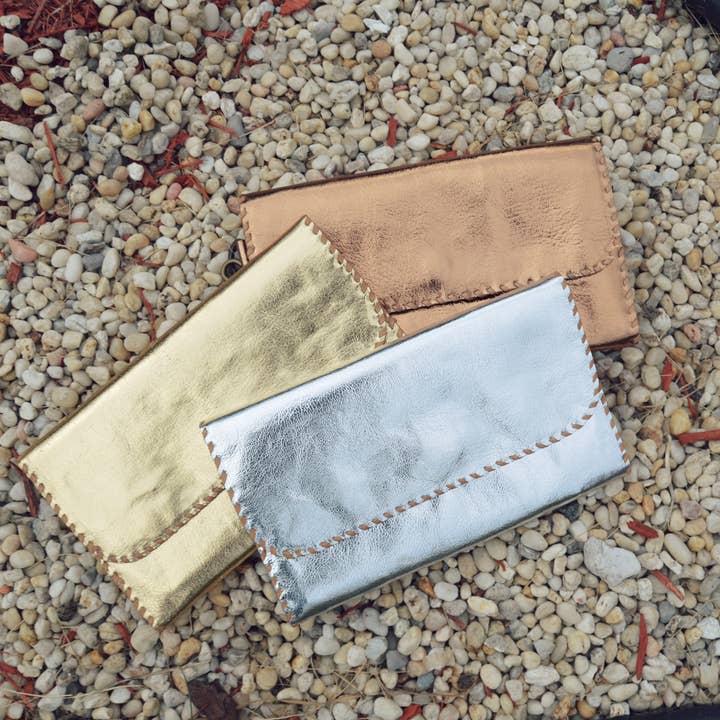 Nancy Wallet - Metallic Leather for wholesale by STUDIO CALEIDOSCOPE