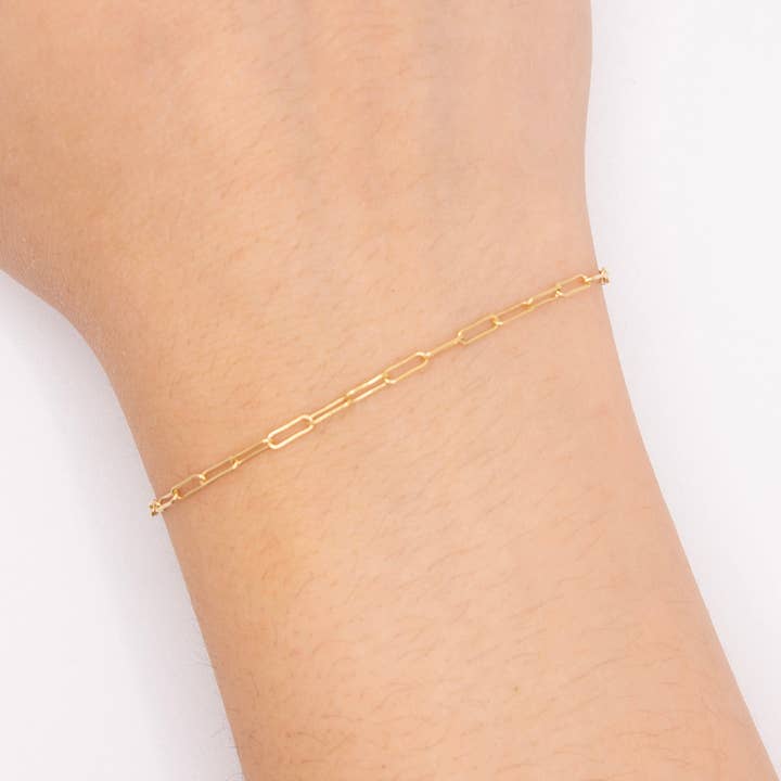 "Sage" 2x5.5mm Gold Filled Flat Petite Paperclip Chain for wholesale by TPAIGE Jewelry