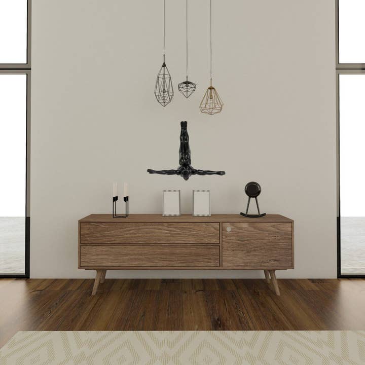 Finesse Decor - Vente Décoration murale – enfant et bébé - Sculpture décorative murale Diver//22 po noir mat1