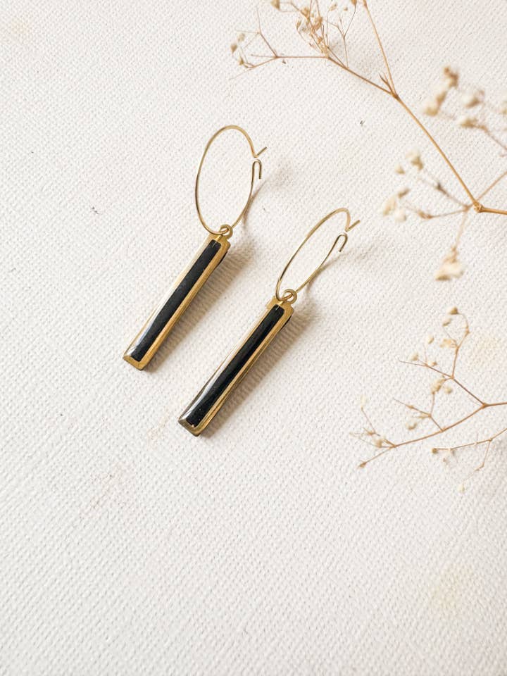 Black Bar Hoops for wholesale by DesertReignCo