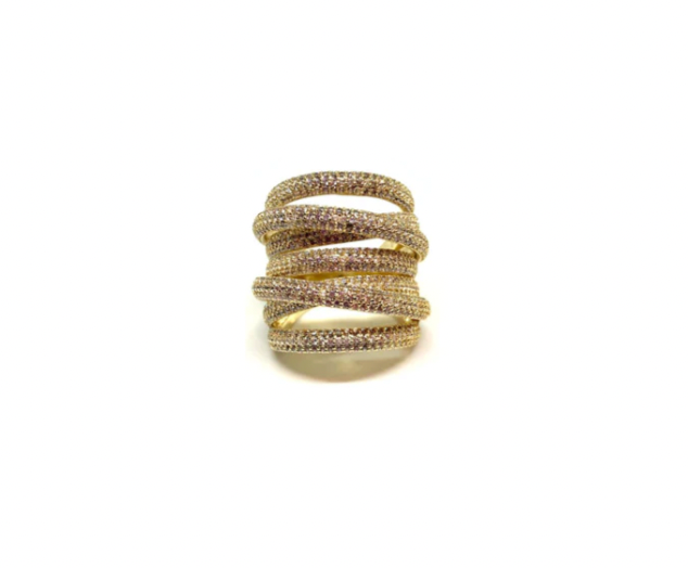 Accessory Concierge - Wholesale Band/Stacked Ring - Gold Grande Twisted Luxe Ring0
