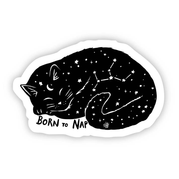 Born to Nap Cat Star Sticker for wholesale by Big Moods