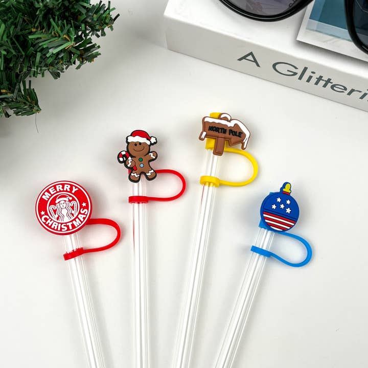 SoapElenGlen - Wholesale Jug - Christmas Series Straw Toppers,Holiday Accessories