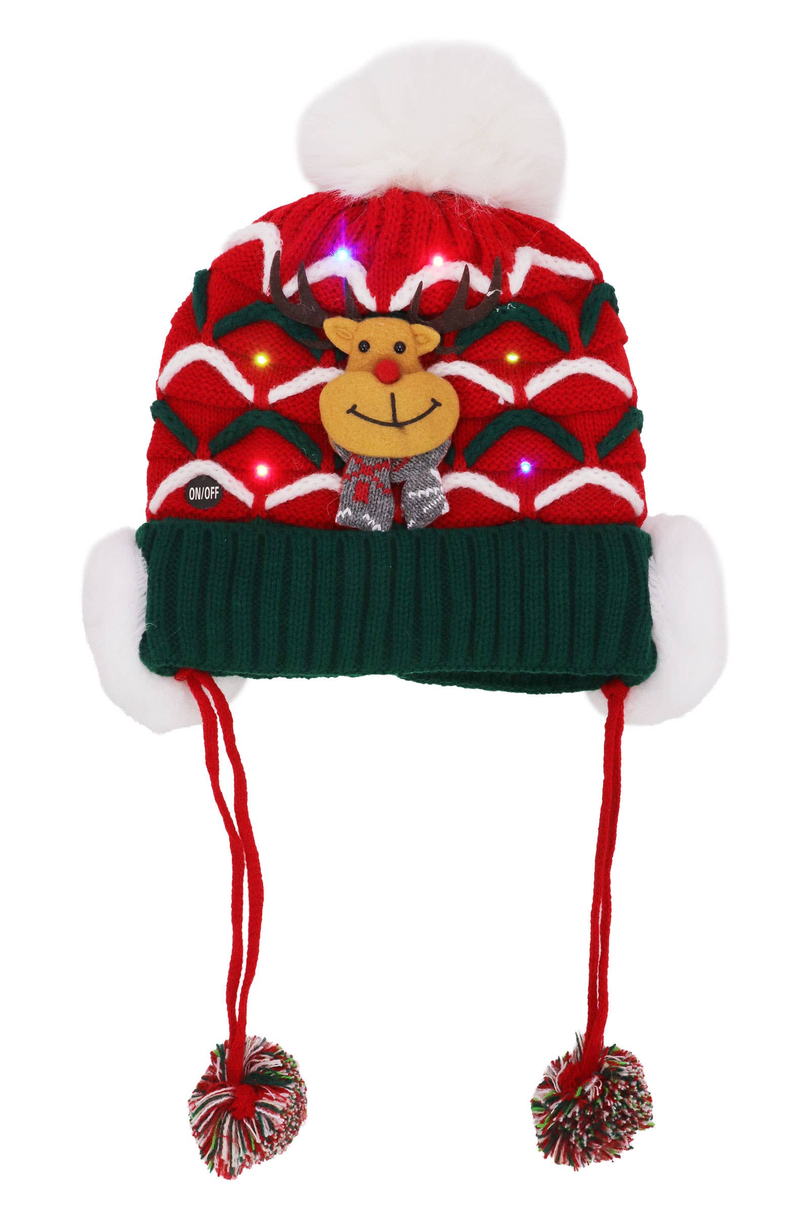 ASSORTED Kids Christmas Led Ear Cover Chin Strap Beanie for wholesale on Faire8
