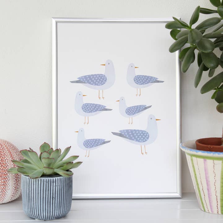 Impression d'art Seagulls pour la vente par Louise Brainwood