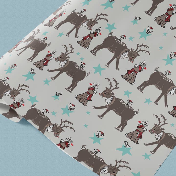 Winter Wonderland Paper – Festive Animals Single Sheet for wholesale by Block21Prints