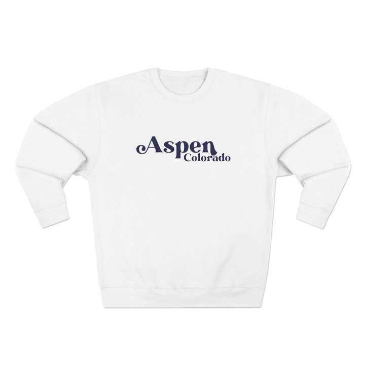 Premium Aspen, Colorado Sweatshirt for wholesale by Hey Mountains