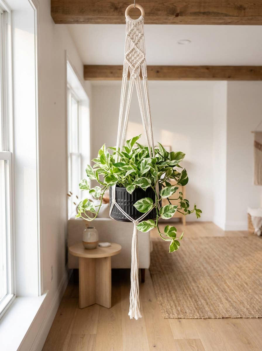 Flora Bunda Inc - Wholesale Hanging Planter - Macramé Plant Hanger with Black Pot2