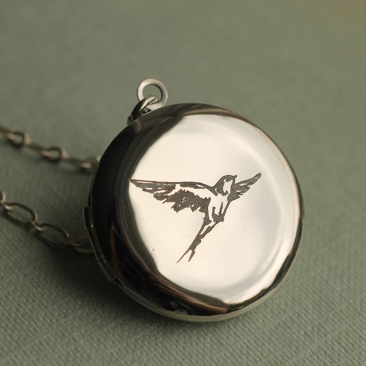 Silk Purse, Sow's Ear - Wholesale Locket Necklace - Custom Engraved Round Silver Locket