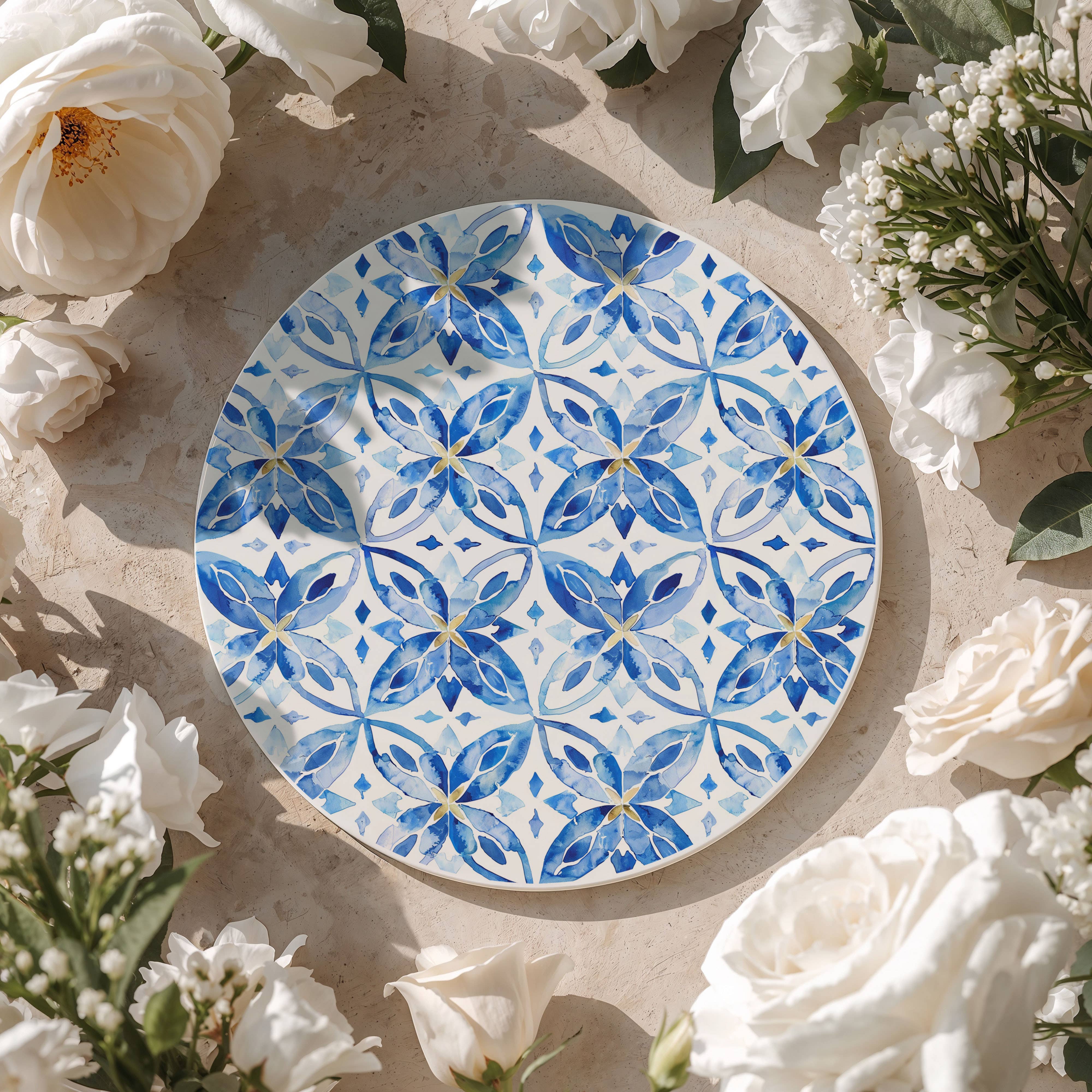 Gia Roma - Wholesale Decorative Tabletop Object - Blue Country Coaster Elegant Grandmillennial Blue Home Decor56