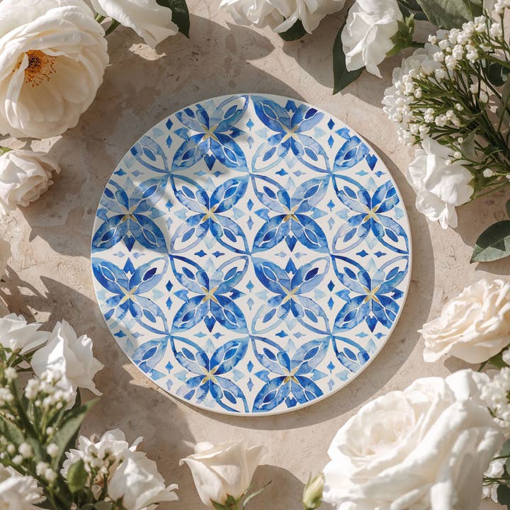 Gia Roma - Wholesale Decorative Tabletop Object - Blue Country Coaster Elegant Grandmillennial Blue Home Decor56