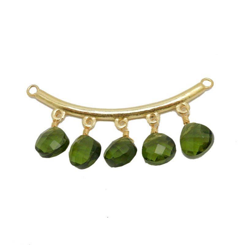 Jewelers Paradise - Vendita all'ingrosso Ciondolo/pendente - Ciondolo a doppia barra curva con pendenti in pietre preziose4