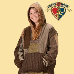 Tweed Upcycled Capuded Baja por atacado de Gypsy Rose