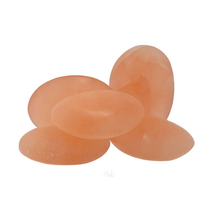 Rock Restock - Wholesale Spiritual Stone/Crystal - Peach Selenite Palms - 5 pcs