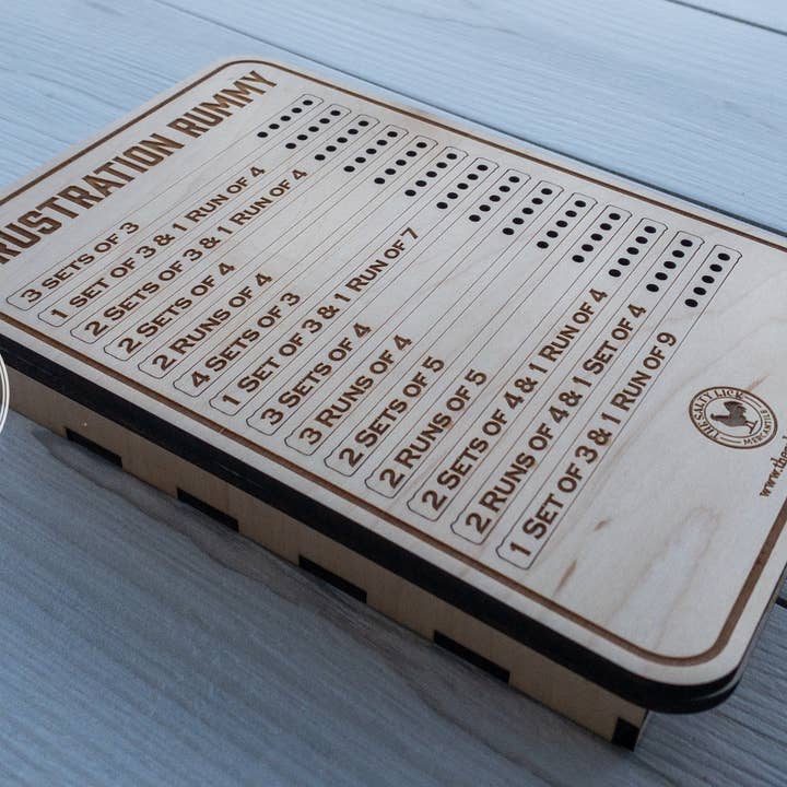 The Salty Lick Mercantile - Wholesale Board Game - Frustration Rummy - Laser Cut Board Game (Updated Version)