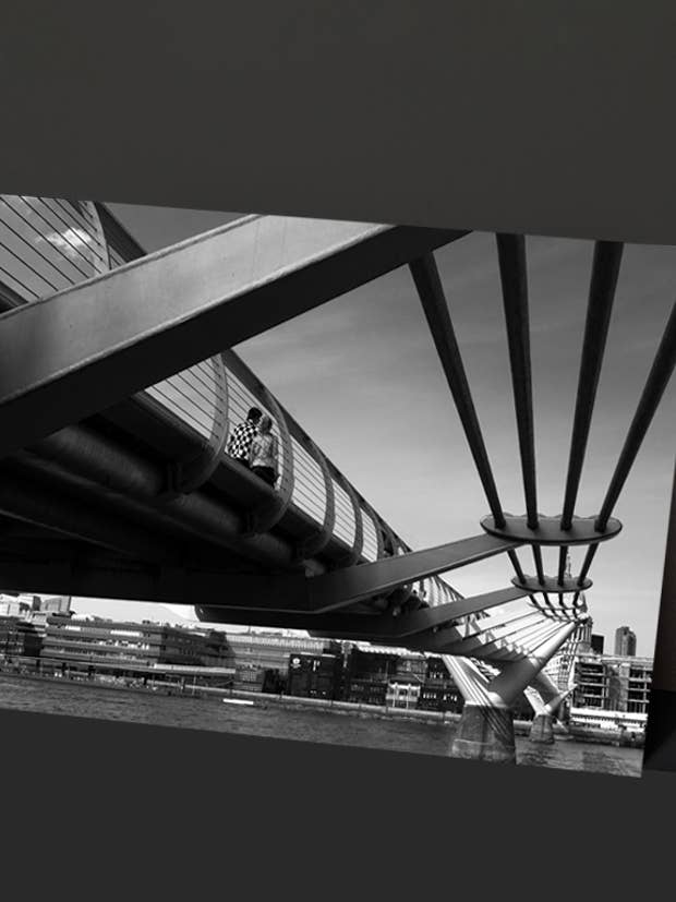 London / Millennium Bridge 077B-102-A-BW / Greeting Card for wholesale by Eliot Siegel & The British Art Gallery