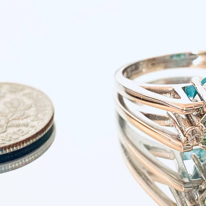 Twan Kee Jewelry - Wholesale Cocktail/Statement Ring - Helenite Oval Flip Ring in Sterling Silver Forest Green/Blue3