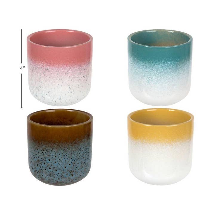 Truu Design - Wholesale Plant Pot - Triple-Glazed Ceramic Planter,4asst