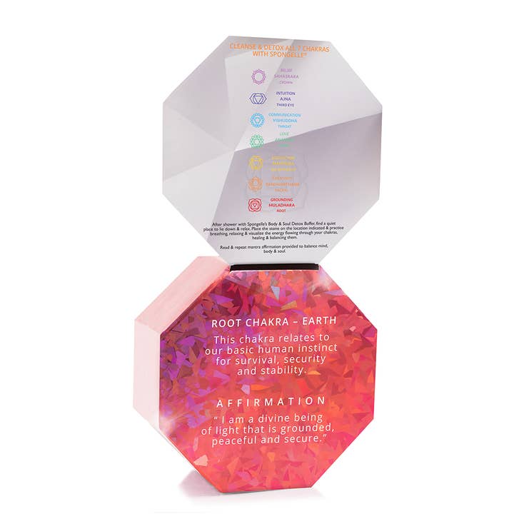Spongellé – wholesale Bath pouf/sponge – Lunar Lime | Spiritual Detox (Red Jasper)