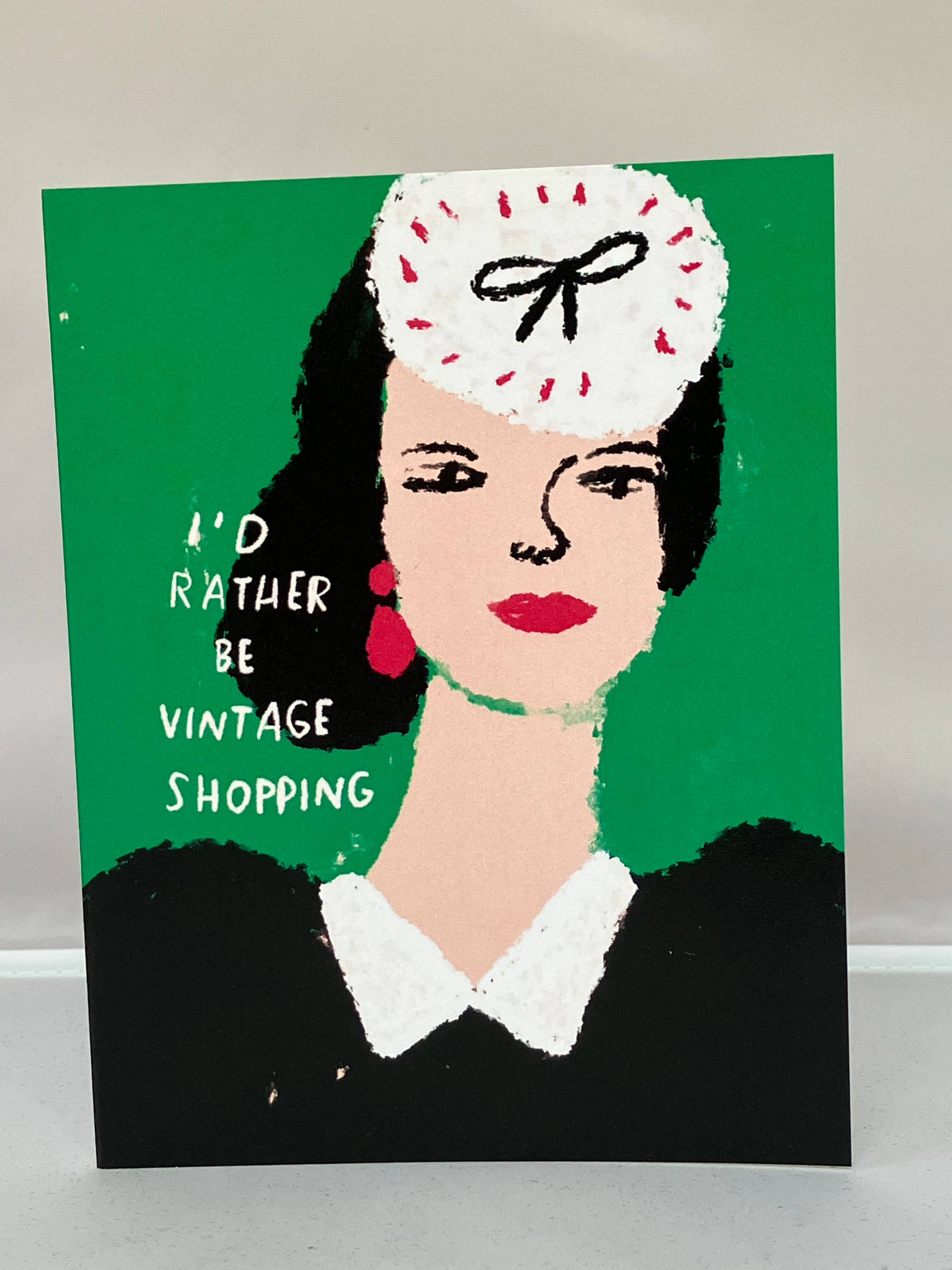 Colleen Harrington Studio – Engroshandel Hverdagshilsen kort – A2 Kort - Jeg vil hellere på vintageshopping1