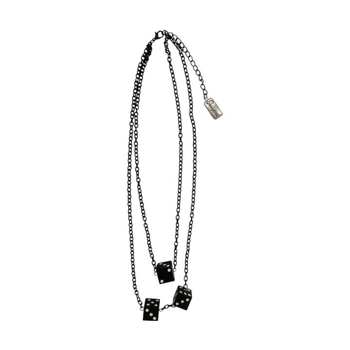 Square Deal Recordings & Supplies - Wholesale Pendant/charm necklace - Necklace - Sourpuss - Black & White Dice
