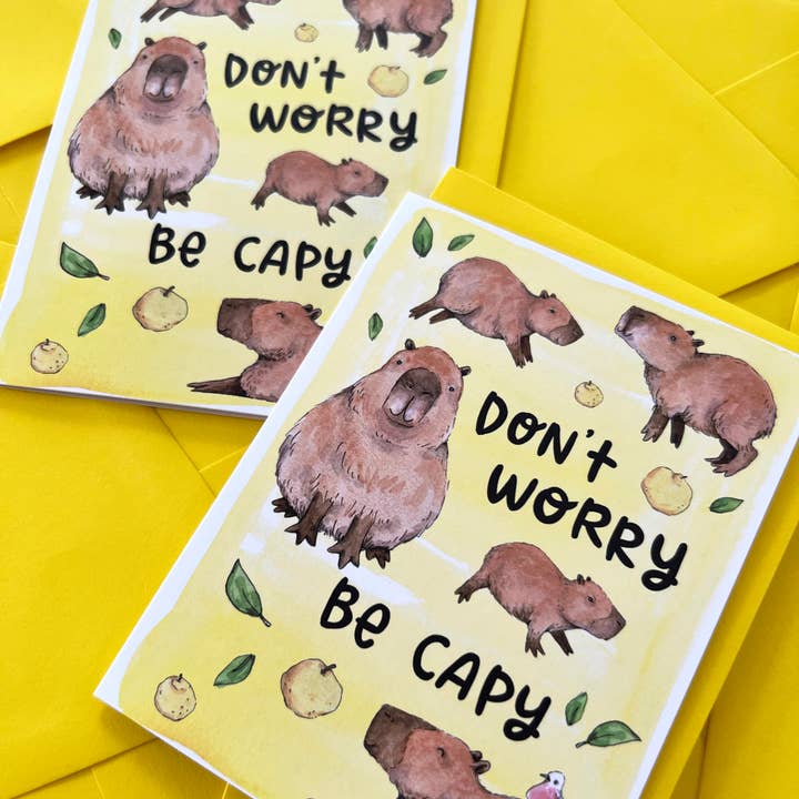 Paper Wilderness – postal de incentivo por atacado – Não se preocupe Se Capybara Encorajamento Só Porque Cartão3